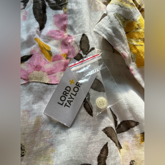 Lord & Taylor Floral Linen Shirt - Picture 8 of 16